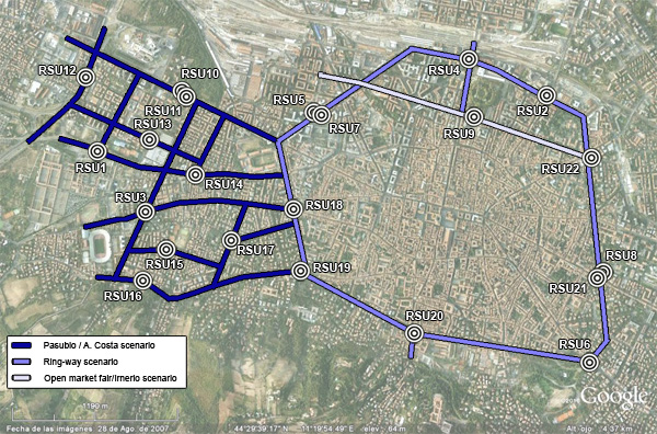 RSUs deployed in the city of Bologna